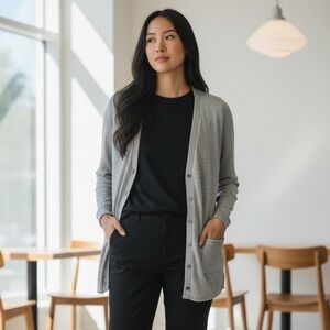 Agnes & Dora Light Gray Cardigan Sweater